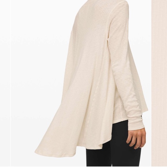 Lululemon Dare to Drape Light Ivory Long Sleeve - Picture 6 of 6